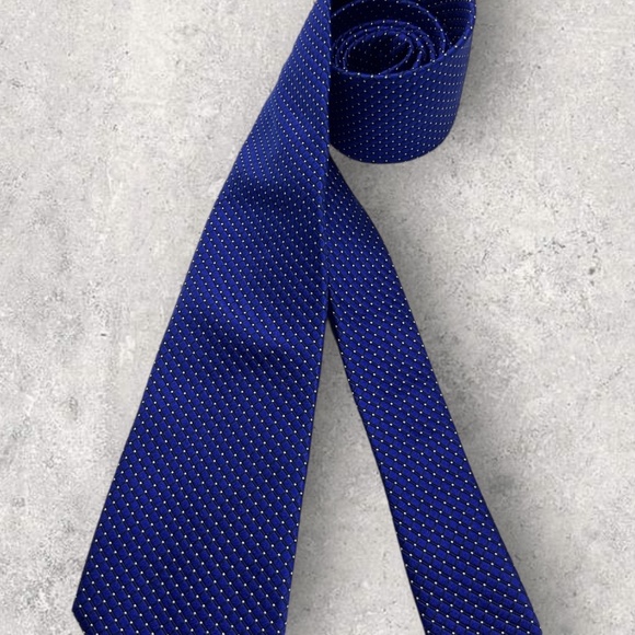 FEINTOOL Black/Blue Geometric Silk LUXURY Tie HANDMADE ITALY - Picture 6 of 6